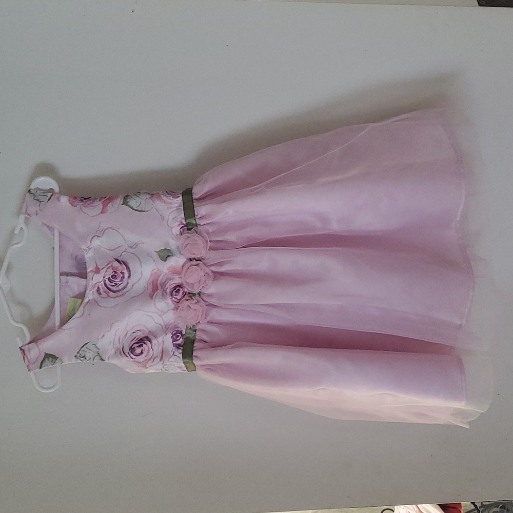 Holiday Traditions,  pink floral, sleeveless, dress, Easter, wedding, size small